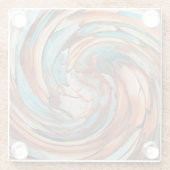 ラストンブルー抽象芸術アート ガラスコースター (裏面)