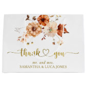 ラスト秋インラブゴールドフォイルクリーム結婚式の引き出物 ラージペーパーバッグ (正面)