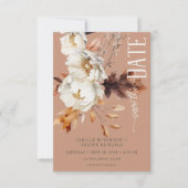 ラスト素朴クリーム&ブラウン秋フローラ セーブザデート (正面)