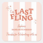 ラスト1回の独身最後の夜　女友達 スクエアシール (正面)