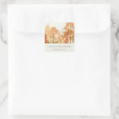 ラスト オレンジ イエロー オータム フォール ツリー ベイビー シャワー スクエアシール (バッグ)