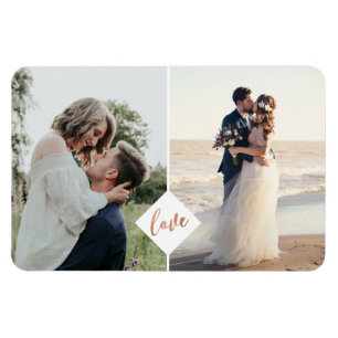 ラスト·カッパー·ラブ·スクリプ結婚トの婚約写真 マグネット