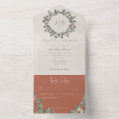 ラスト&グリーンユーカリモダンノディナー オールインワン招待状 (内側)