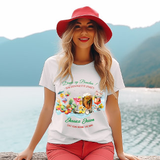ラスト シングル パーティー ビーチ カクテル フルーツ ブライズメイド Tシャツ