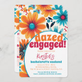 ラスト シングル パーティー レトロ 夢中になって婚約中 招待状 (正面/裏面)