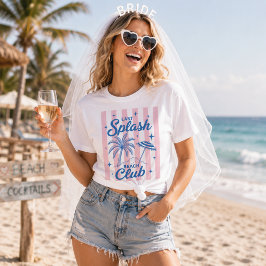 ラスト・スプラッシュ・ビーチ・クラブ ピンクストライプ バチェラー トライブレンドTシャツ