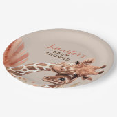 ラスト&タン ボホ ギラフ ベビーシャワー 紙皿 (アングル)