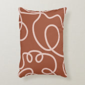 ラスト・テラコッモダンタ線ミニマルブラシストローク アクセントクッション (正面(垂直))