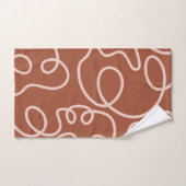 ラスト・テラコッモダンタ線ミニマルブラシストローク バスタオルセット (ハンドタオル)