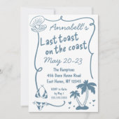 ラスト・トースト・オン・ザ・コースト 手描き ブライズメイド 招待状 (正面)