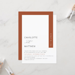 ラスト、バーントオレンジ、秋ミニマル結婚ズ  招待状