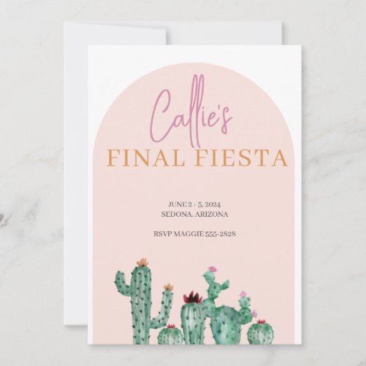 ラスト・フィエスタ！バチェロレッテウィークエンド招待状 招待状 (正面)