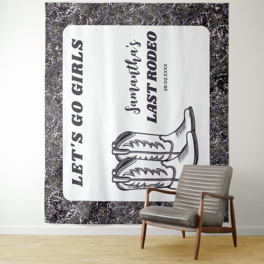 ラスト ロデオ ウェスタンカウガール バチェロレッテ パーティー タペストリー (インサイチュ)