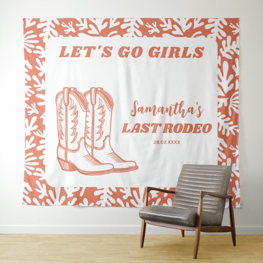 ラスト ロデオ ウェスタンカウガール バチェロレッテ パーティー タペストリー (インサイチュ(横))