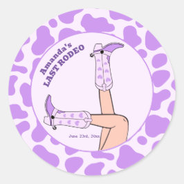 ラスト ロデオ パープルカウガール ブライダル シャワーパーティー ラウンドシール
