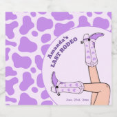 ラスト ロデオ パープル カウガール ブライズ シャワー パーティー スパークリングワインラベル (シングルラベル)