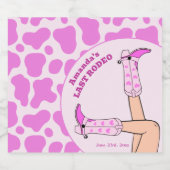 ラスト ロデオ ピンクカウガール ブライダルシャワーパーティー スパークリングワインラベル (シングルラベル)