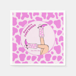 ラスト ロデオ ピンクカウガール ブライダル シャワーパーティー スタンダードカクテルナプキン