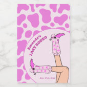 ラスト ロデオ ピンクカウガール ブライダル シャワーパーティー ワインラベル (シングルラベル)