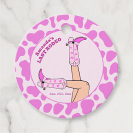 ラスト ロデオ ピンクカウガール ブライダル シャワー パーティー フェイバータグ