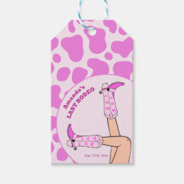 ラスト ロデオ ピンクカウガール ブライダル シャワー パーティ ギフトタグ