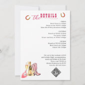 ラスト ロデオ ピンク ゴー ガールズ バチェロレッテ イテイナリー 招待状 (裏面)