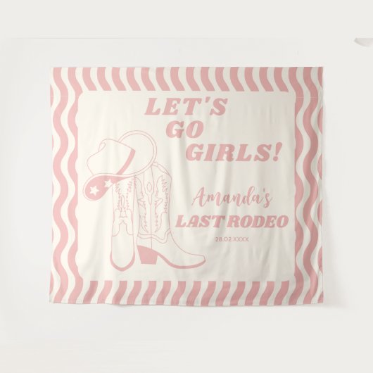 ラスト ロデオ レトロ ウエスタン ブライズテイル パーティー タペストリー (正面(横))