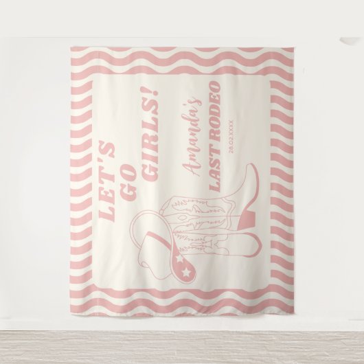 ラスト ロデオ レトロ ウエスタン ブライズテイル パーティー タペストリー (正面)