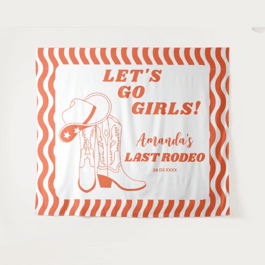 ラスト ロデオ レトロ ウエスタン ブライズメイド パーティー タペストリー (正面(横))