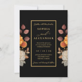 ラスト&開花秋フローラフレーム結婚ズ 招待状 (正面)