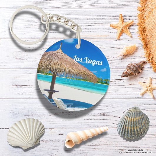 ラスバガスウォーミングサマービーチ写真ブルースカイ キーホルダー