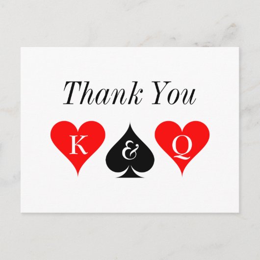 ラスパーソナライズされたベガス結婚サンキューカード ポストカード (正面)