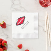 ラスパーソナライズされたベガス結婚ナプキンス 縁ありカクテルナプキン (インサイチュ)