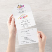 ラスベお洒落ガス結婚の オールインワン招待状 (貼ってはがせる)