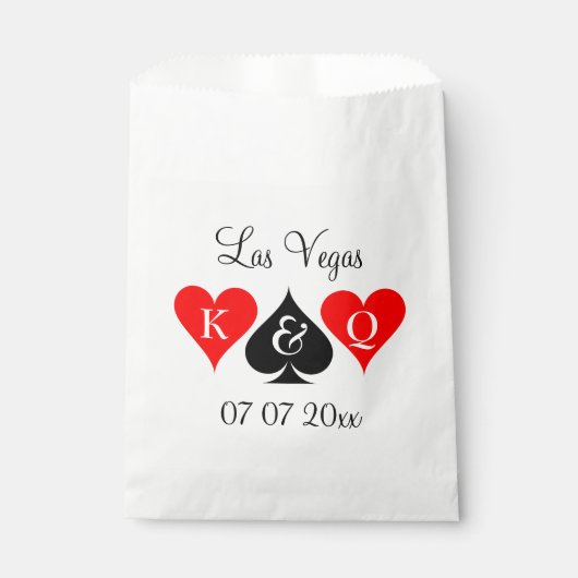 ラスベエレガントガス結婚の目的地パーソナライズされた フェイバーバッグ (正面)