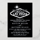 ラスベガエレガントス行き先のウェディングリハーサル 箔招待状 (正面)