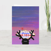 ラスベガスおもしろいでトナカイがクリスマスカードを折り畳んだ シーズンカード (裏面)