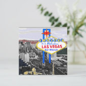ラスベガスお祝い招待状パーソナライズされた標識 招待状 (スタンド正面)