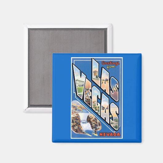 ラスベガスからの挨拶!ヴィンテージ マグネット (正面/裏面)