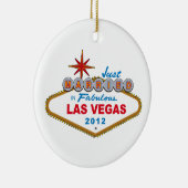 ラスベガスすばらしい2012年のベガスの印のたった今結婚しました セラミックオーナメント (右)