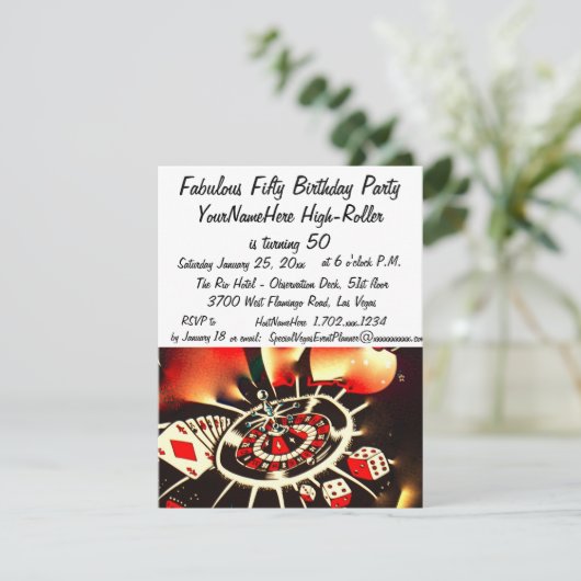 ラスベガスすばらしい50の誕生祝い 招待状 (スタンド正面)