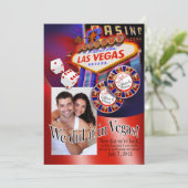 ラスベガスでの披露宴(お問い合わせください。あなただけのデザインにカスタマイズします) 招待状 (スタンド正面)