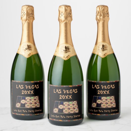 ラスベガスでの独身最後の夜 | スロットマシン スパークリングワインラベル (ボトル)
