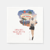 ラスベガスでの独身最後の夜 ブラウン ヘア ブライド スタンダードカクテルナプキン (正面)