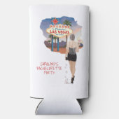 ラスベガスでの独身最後の夜 ブラウン ヘア ブライド スリム缶クーラー (裏面)