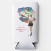 ラスベガスでの独身最後の夜 ブラウン ヘア ブライド スリム缶クーラー (正面)