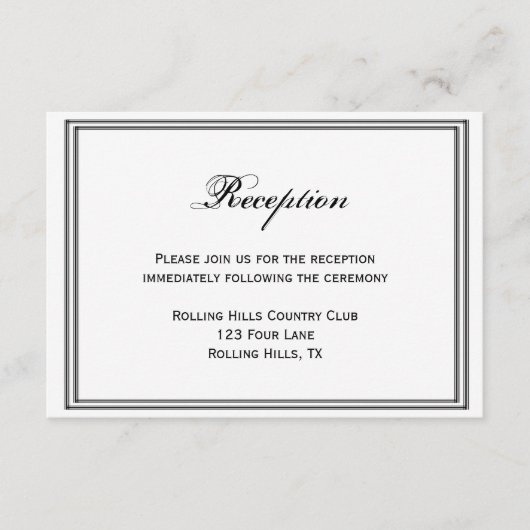 ラスベガスでの目的地ウェディング・レセプション エンクロージャーカード (正面)