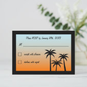 ラスベガスでの素敵な結婚式の出欠確認 出欠カード (スタンド正面)