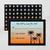 ラスベガスでの素敵な結婚式の出欠確認 出欠カード (正面/裏面)