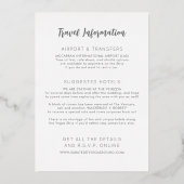 ラスベガスでの結婚式 黒 銀色 情報が裏面に箔押し 箔招待状 (裏面)